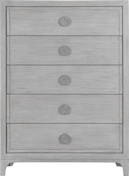 Modus Furniture - Boho Chic Five-Drawer Chest in Washed White (2024) - 1JQ984A view 2