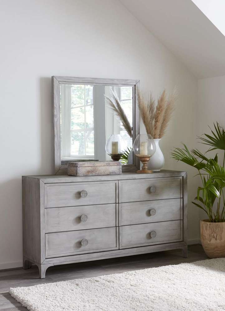 Modus Furniture - Boho Chic Plain Mirror in Washed White - 1JQ983B veiw 2
