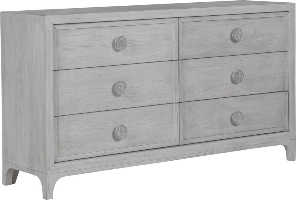 Modus Furniture - Boho Chic Six-Drawer Dresser in Washed White (2024) - 1JQ982A view 1