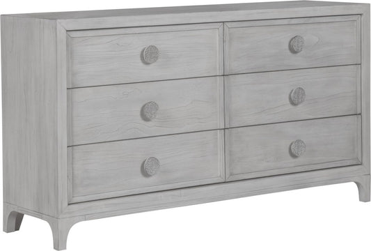 Modus Furniture - Boho Chic Six-Drawer Dresser in Washed White (2024) - 1JQ982A view 1