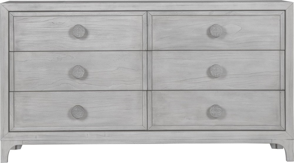 Modus Furniture - Boho Chic Six-Drawer Dresser in Washed White (2024) - 1JQ982A view 2