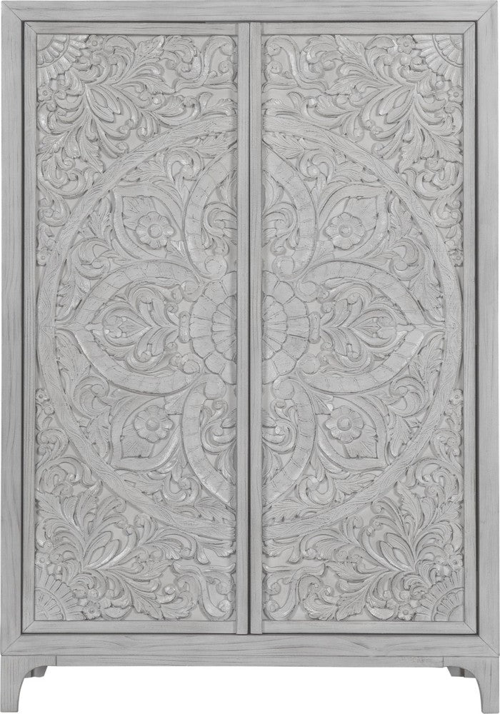 Modus Furniture - Boho Chic Wardrobe Chest in Washed White (2024) - 1JQ986A view 2