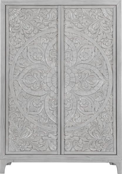 Modus Furniture - Boho Chic Wardrobe Chest in Washed White (2024) - 1JQ986A view 2