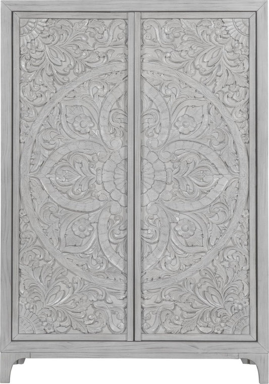 Modus Furniture - Boho Chic Wardrobe Chest in Washed White (2024) - 1JQ986A view 2