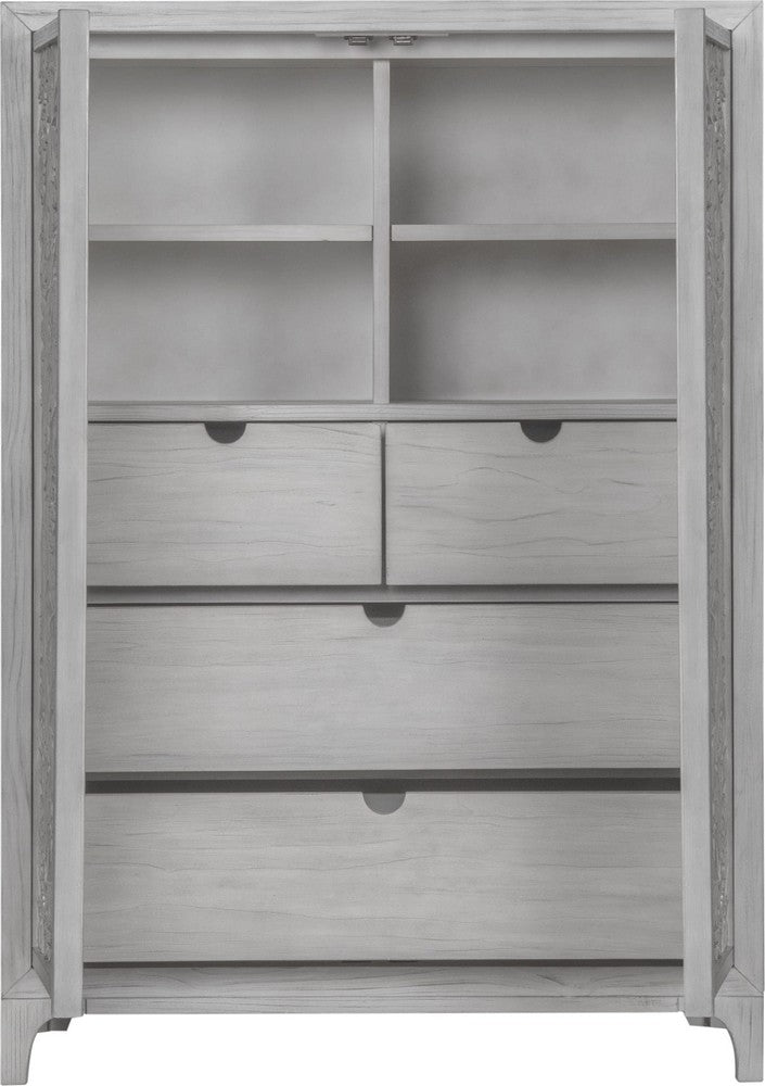 Modus Furniture - Boho Chic Wardrobe Chest in Washed White (2024) - 1JQ986A view 3