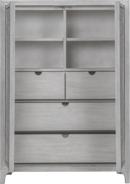 Modus Furniture - Boho Chic Wardrobe Chest in Washed White (2024) - 1JQ986A view 3