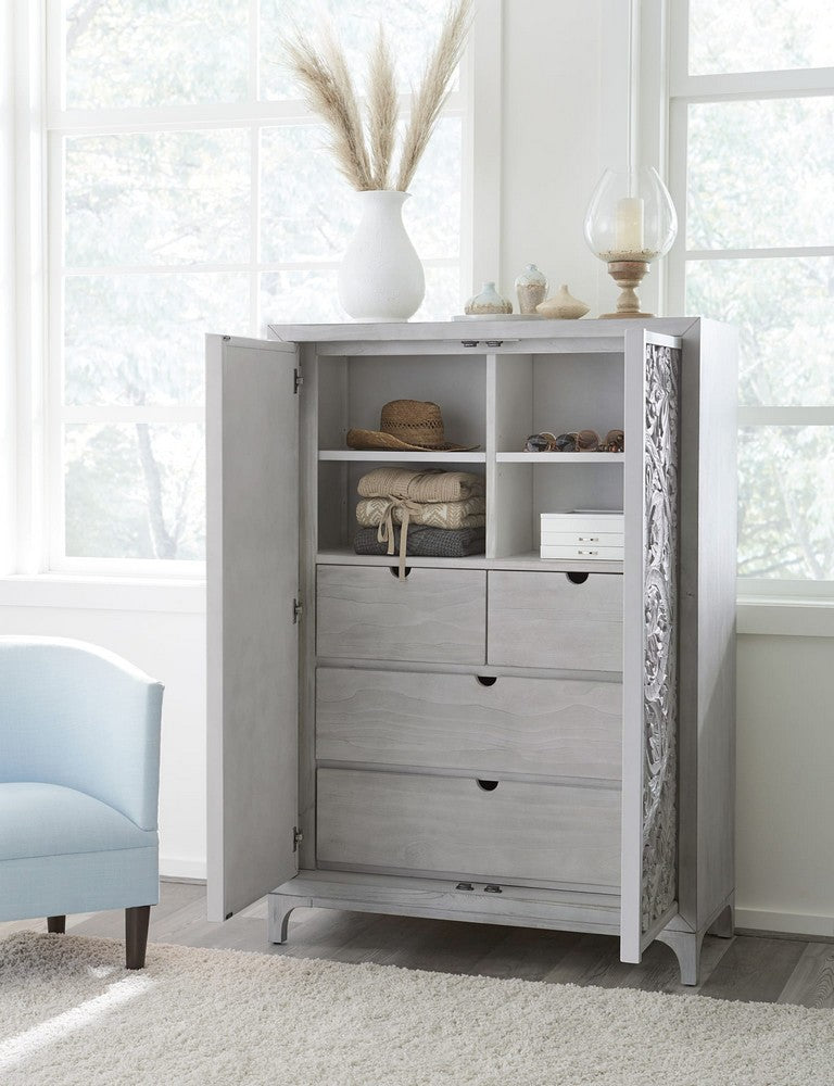 Modus Furniture - Boho Chic Wardrobe Chest in Washed White (2024) - 1JQ986A view 5