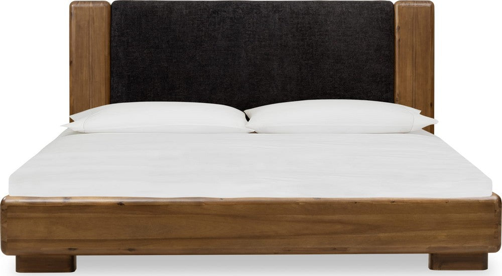 Modus Furniture - Boka California King-Size Chenille Upholstered Platform Bed in Black and Impala - TVXUH6 view 2