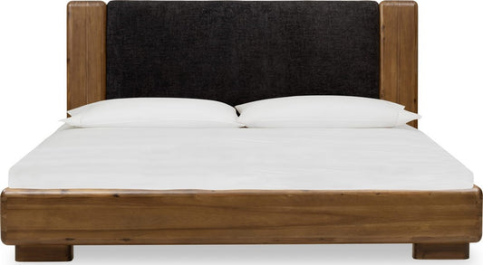 Modus Furniture - Boka California King-Size Chenille Upholstered Platform Bed in Black and Impala - TVXUH6 view 2