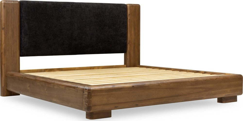 Modus Furniture - Boka California King-Size Chenille Upholstered Platform Bed in Black and Impala - TVXUH6 view 4