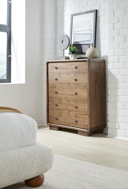 Modus Furniture - Boka Five Drawer Acacia Wood Chest in Impala - TVXU84 view 8