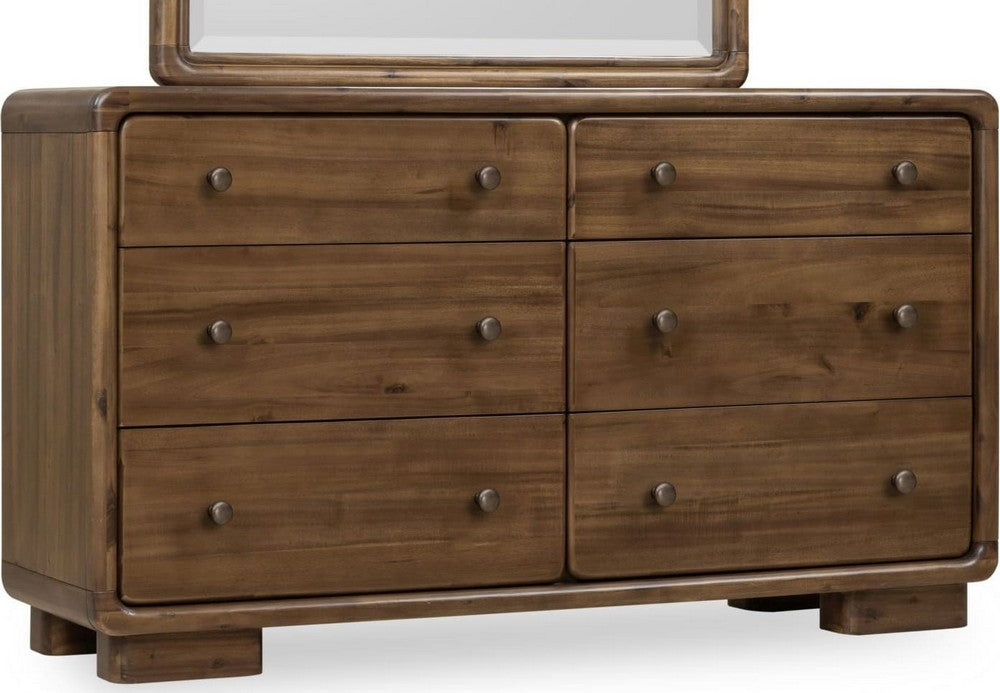 Modus Furniture - Boka Six Drawer Acacia Wood Dresser in Impala  - TVXU82 view 1