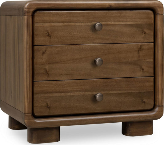 Modus Furniture - Boka Three Drawer Acacia Wood Nightstand in Impala  - TVXU81B view 1