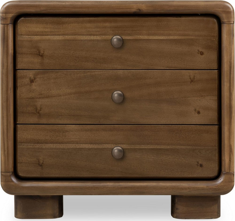 Modus Furniture - Boka Three Drawer Acacia Wood Nightstand in Impala  - TVXU81B view 2