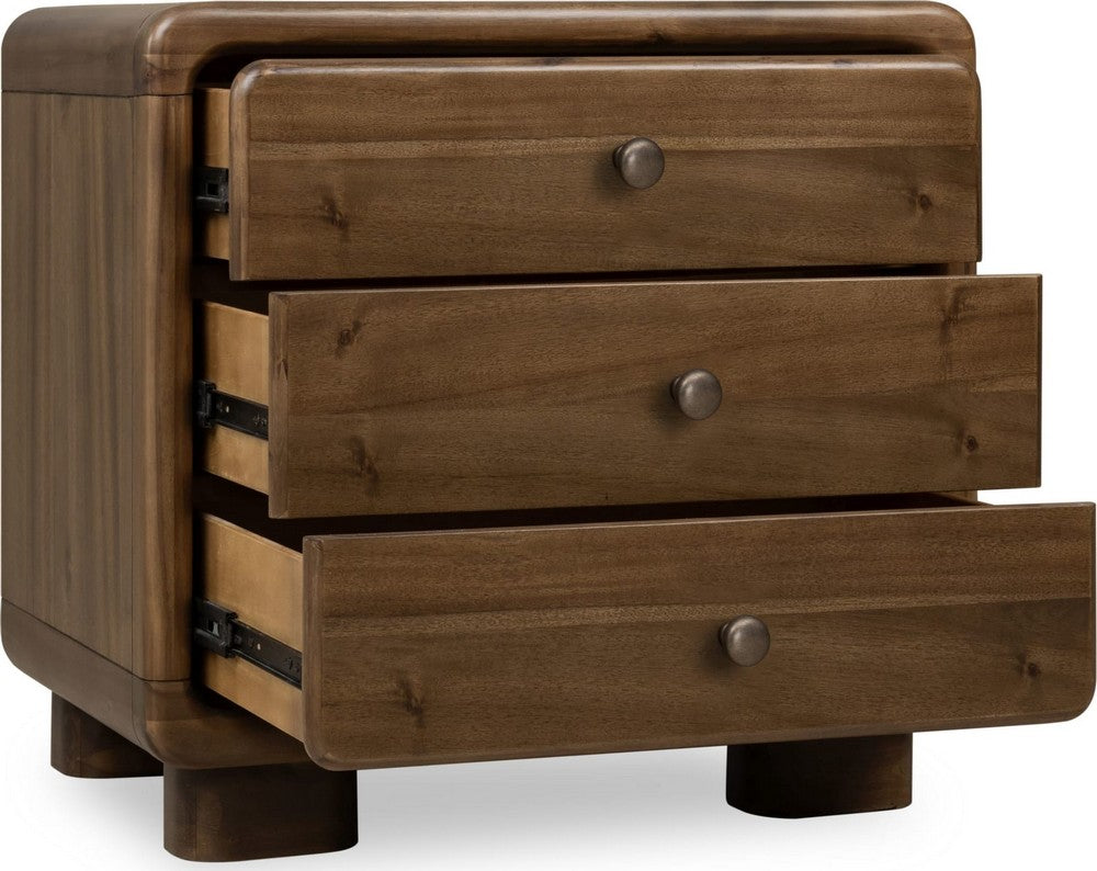 Modus Furniture - Boka Three Drawer Acacia Wood Nightstand in Impala  - TVXU81B view 3