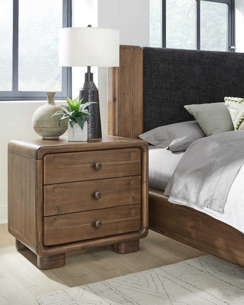 Modus Furniture - Boka Three Drawer Acacia Wood Nightstand in Impala  - TVXU81B view 8