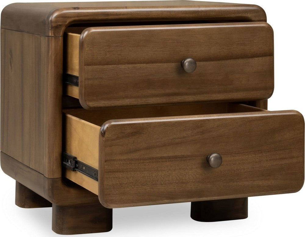 Modus Furniture - Boka Two Drawer Acacia Wood Nightstand in Impala  - TVXU81 view 3