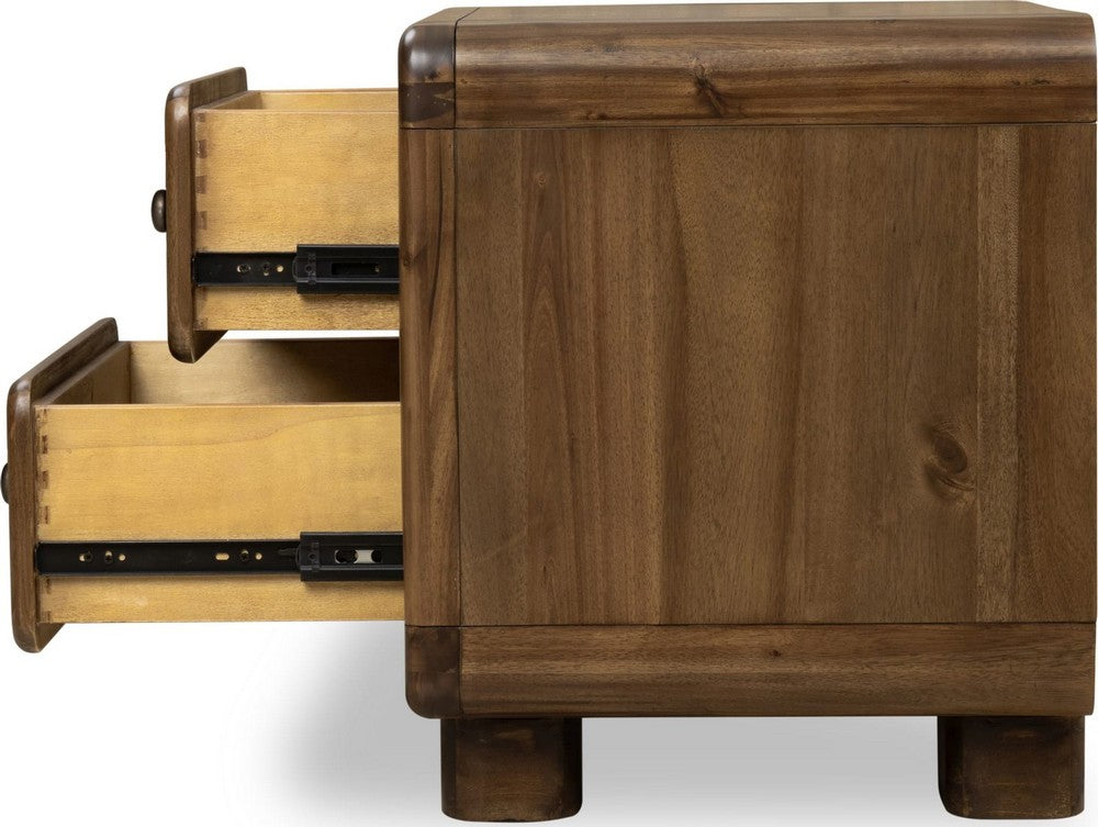 Modus Furniture - Boka Two Drawer Acacia Wood Nightstand in Impala  - TVXU81 view 4