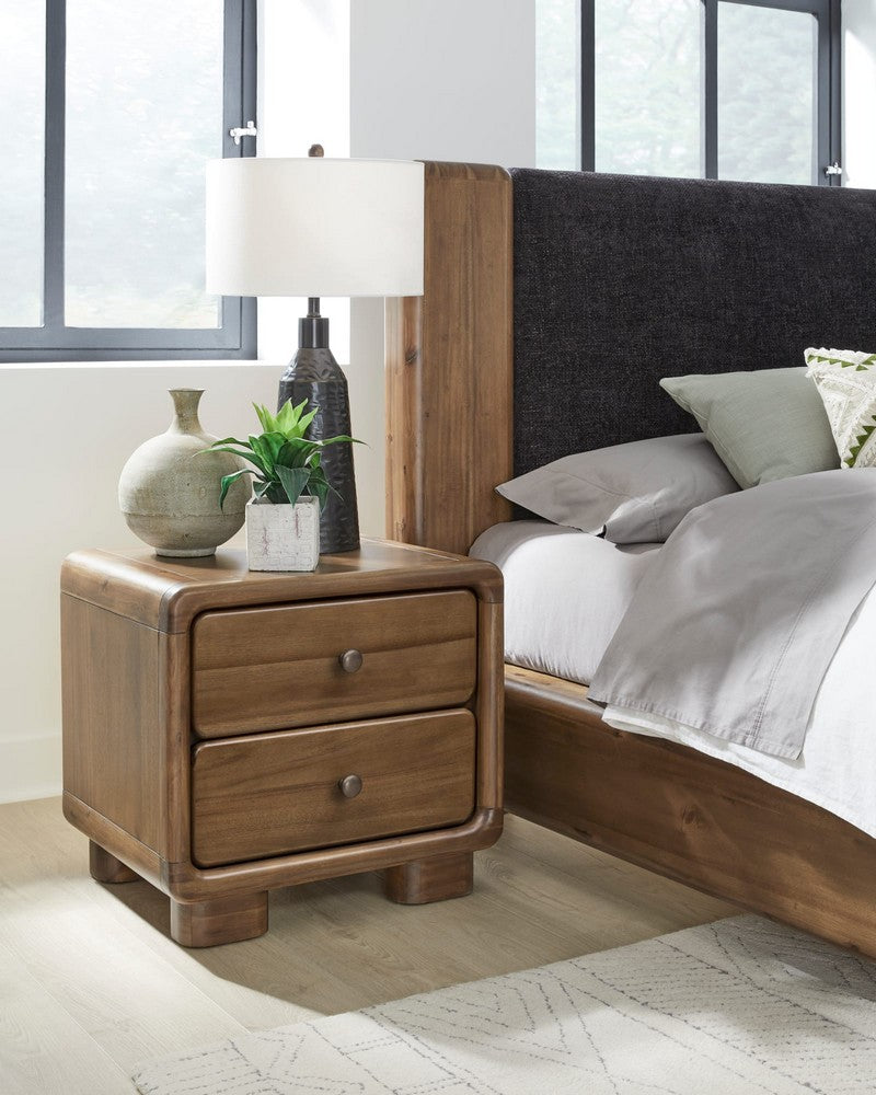 Modus Furniture - Boka Two Drawer Acacia Wood Nightstand in Impala  - TVXU81 view 7