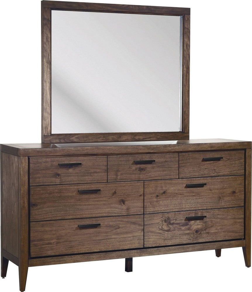 Modus Furniture - Boracay Beveled Glass Landscape Mirror in Wild Oats Brown - LWY683 view 3