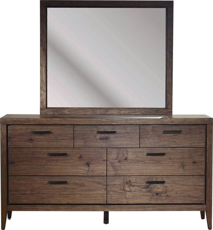 Modus Furniture - Boracay Beveled Glass Landscape Mirror in Wild Oats Brown - LWY683 view 4