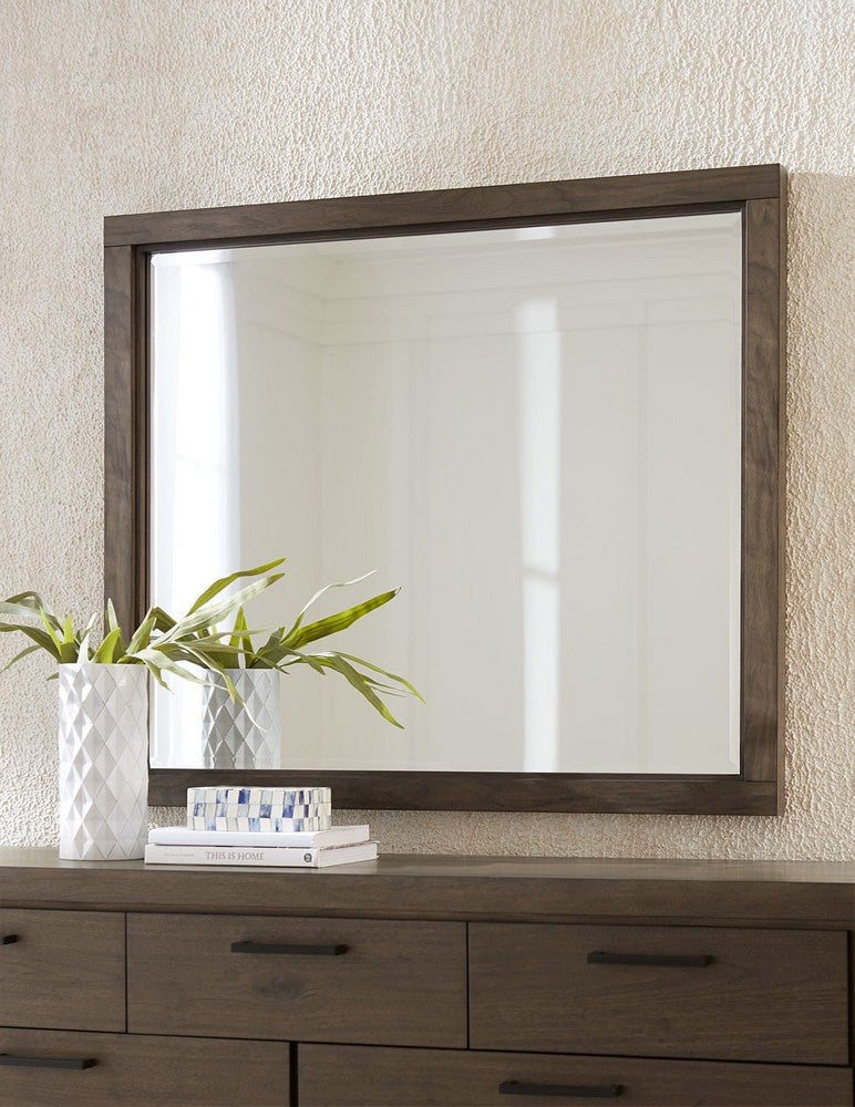 Modus Furniture - Boracay Beveled Glass Landscape Mirror in Wild Oats Brown - LWY683 view 5