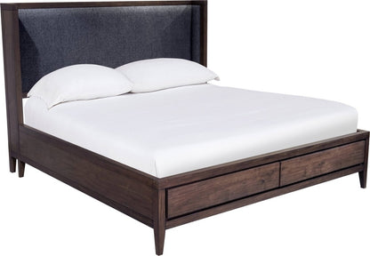 Modus Furniture - Boracay California King-size Upholstered Wingback Storage Bed in Wild Oats Brown - LWY6H6 view 1