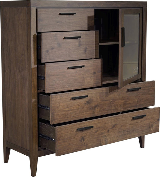 Modus Furniture - Boracay Five Drawer One Door Walnut Sweater Chest in Wild Oats Brown (2024) - LWY686A view 2