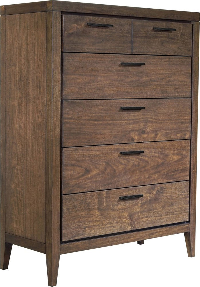 Modus Furniture - Boracay Five Drawer Walnut Chest in Wild Oats Brown (2024) - LWY684A view 1