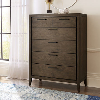 Modus Furniture - Boracay Five Drawer Walnut Chest in Wild Oats Brown (2024) - LWY684A view 3