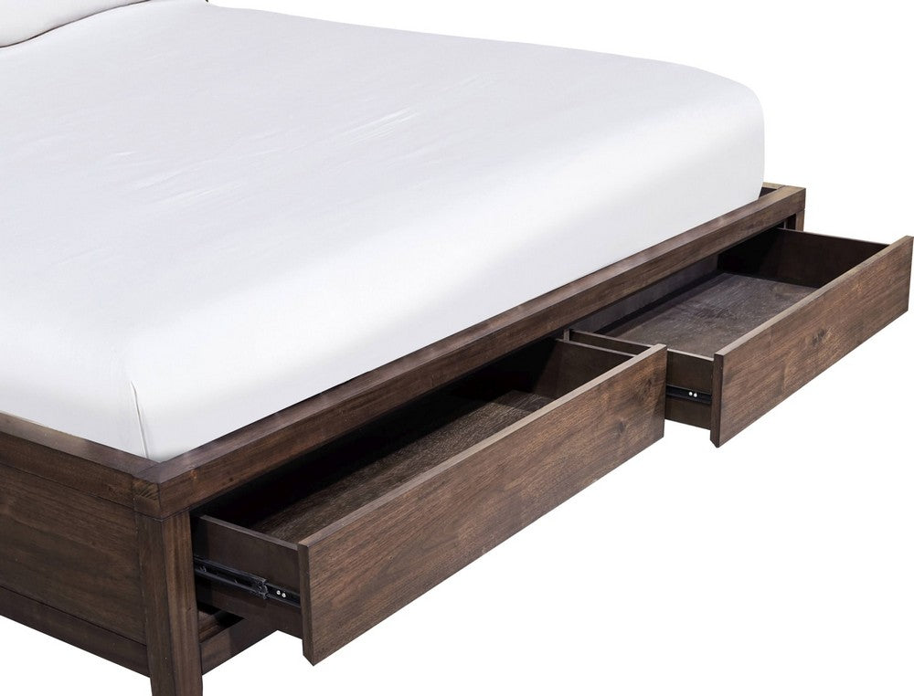 Modus Furniture - Boracay King-size Upholstered Wingback Storage Bed in Wild Oats Brown - LWY6H7 view 5