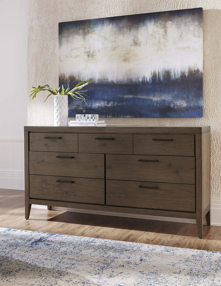 Modus Furniture - Boracay Seven Drawer Walnut Dresser in Wild Oats Brown (2024) - LWY682A view 3