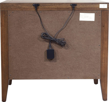 Modus Furniture - Boracay Two Drawer USB Charging Nightstand in Wild Oats Brown - LWY681 view 3