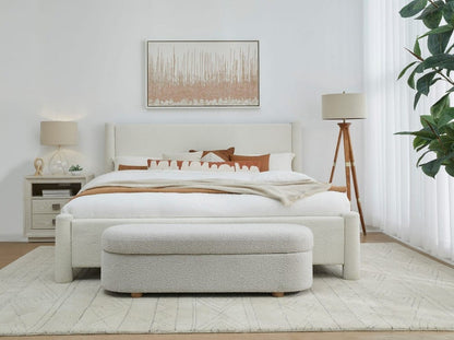 Modus Furniture - Burke California King-size Upholstered Platform Bed in Cottage Cheese Boucle (2026) - MQMZU6 view 6