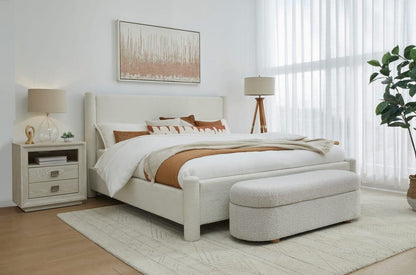 Modus Furniture - Burke California King-size Upholstered Platform Bed in Cottage Cheese Boucle (2026) - MQMZU6 view 7