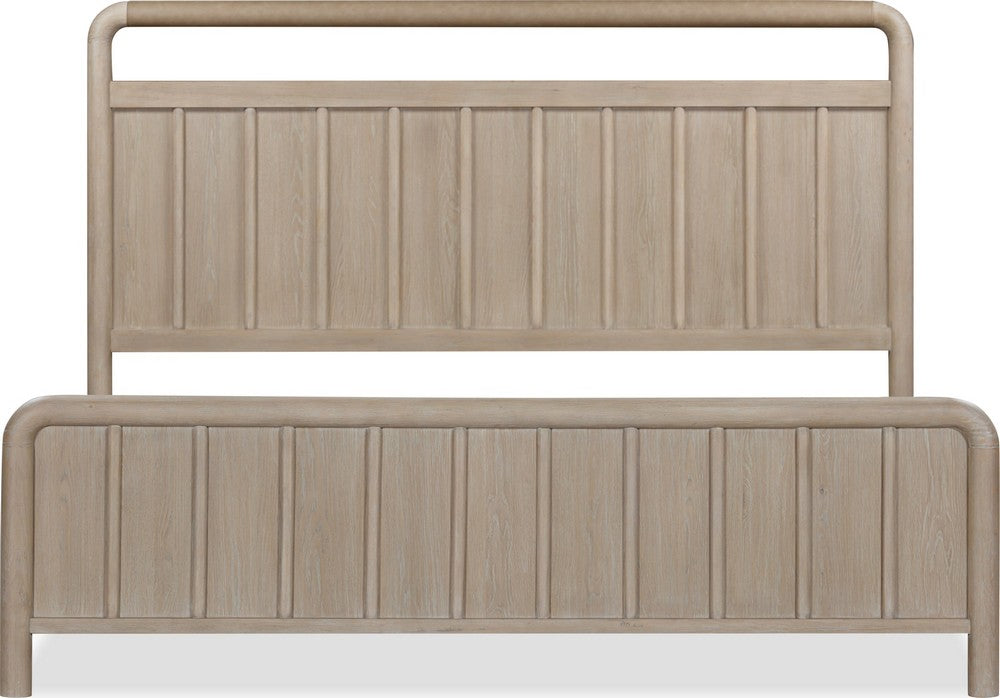 Modus Furniture - Camden California King-size Shiplap Oak Wood Platform Bed in Chai - QATKH6 view 4