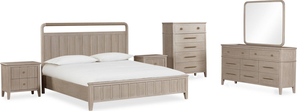 Modus Furniture - Camden California King-size Shiplap Oak Wood Platform Bed in Chai - QATKH6 view 5