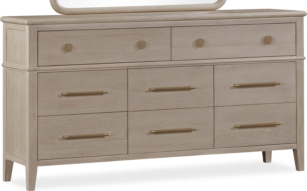 Modus Furniture - Camden Eight Drawer Oak Wood Dresser in Chai - QATK82 view 1