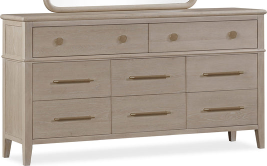 Modus Furniture - Camden Eight Drawer Oak Wood Dresser in Chai - QATK82 view 1
