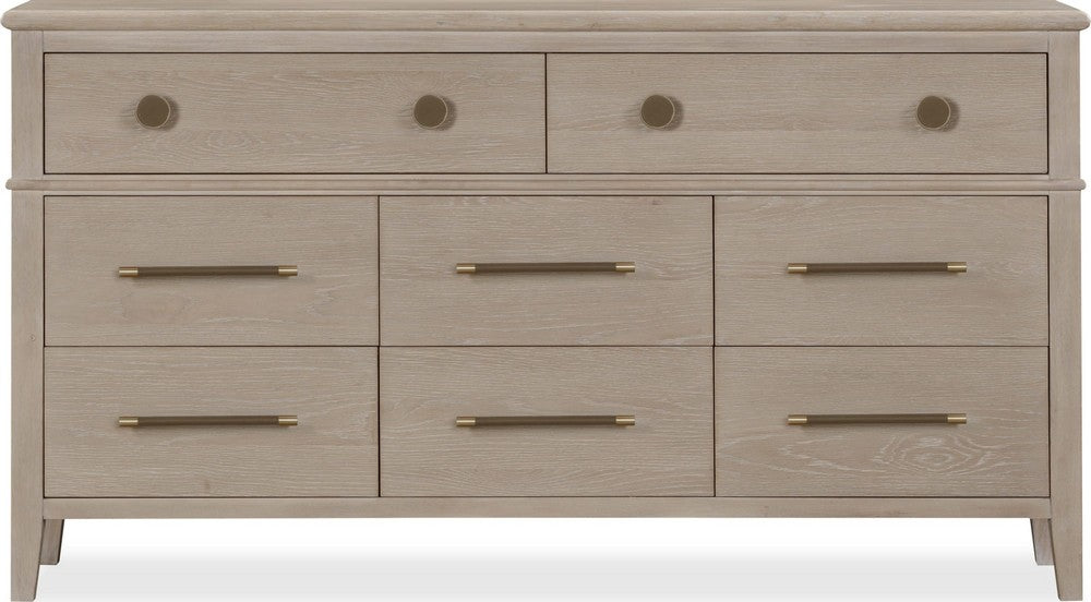 Modus Furniture - Camden Eight Drawer Oak Wood Dresser in Chai - QATK82 view 2