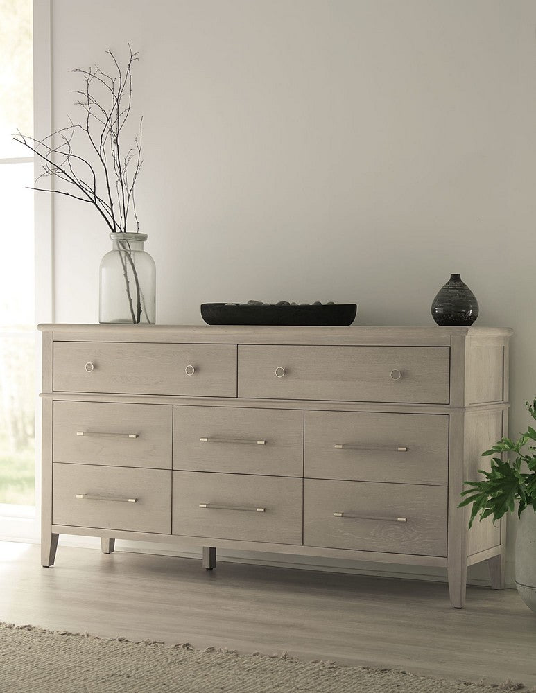 Modus Furniture - Camden Eight Drawer Oak Wood Dresser in Chai - QATK82 view 4