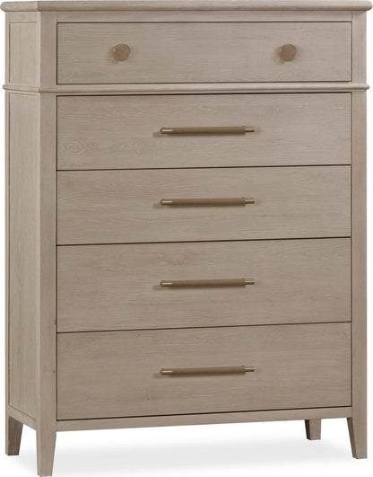 Modus Furniture - Camden Five Drawer Oak Wood Chest in Chai - QATK84 view 1