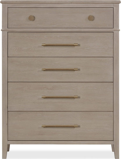 Modus Furniture - Camden Five Drawer Oak Wood Chest in Chai - QATK84 view 2
