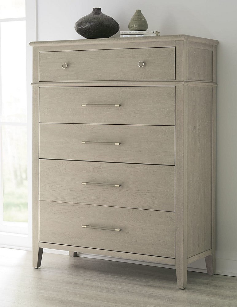 Modus Furniture - Camden Five Drawer Oak Wood Chest in Chai - QATK84 view 4
