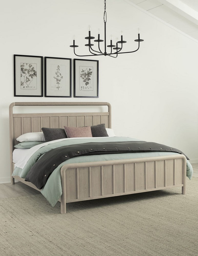 Modus Furniture - Camden Full-size Shiplap Oak Wood Platform Bed in Chai - QATKH4 view 7