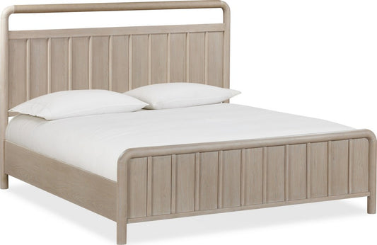 Modus Furniture - Camden King-size Shiplap Oak Wood Platform Bed in Chai - QATKH7 view 1