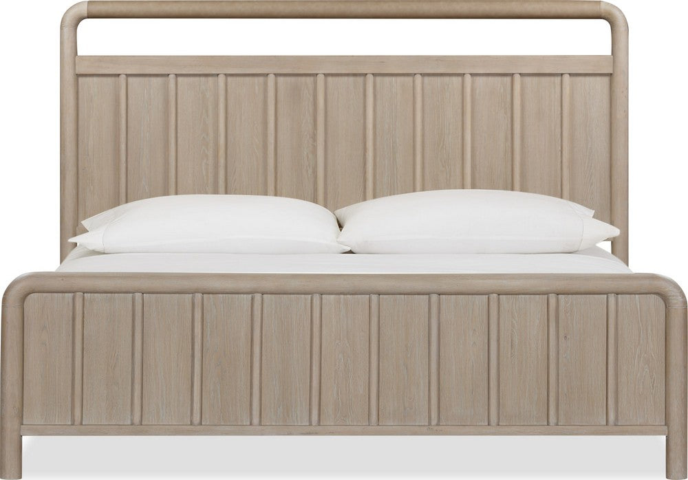 Modus Furniture - Camden King-size Shiplap Oak Wood Platform Bed in Chai - QATKH7 view 2