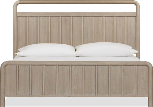 Modus Furniture - Camden King-size Shiplap Oak Wood Platform Bed in Chai - QATKH7 view 2