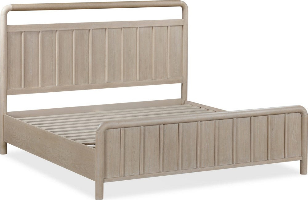Modus Furniture - Camden Queen-size Shiplap Oak Wood Platform Bed in Chai - QATKH5 view 4