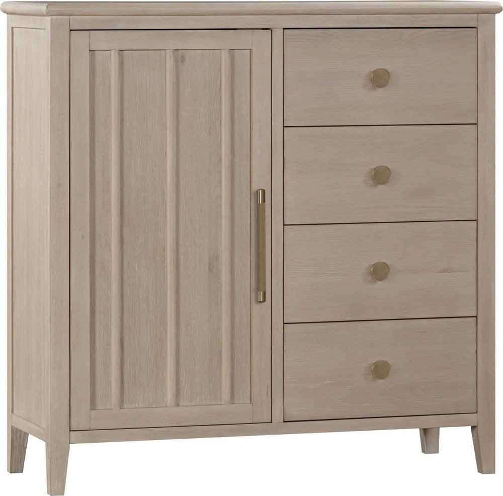 Modus Furniture - Camden Six Drawer One Door Oak Wood Chest in Chai - QATK86 view 1